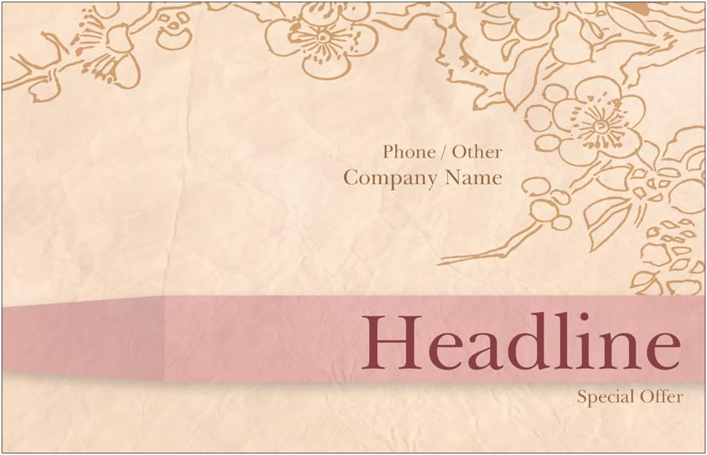 Vistaprint Light Pink Floral Oversized Postcards Office