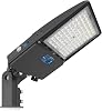 AKK 150W LED Parking Lot Lighting with Adjustable Slip Fitter, 21000LM 140LMW LED Parking Lot Lights, 5000K Street Light Dusk to Dawn Photocell, Waterproof LED Shoebox Light for Roadway, ETL Listed