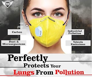 Urbangabru N99 Anti Pollution Mask with 4 layer protective filters PM 2.5 system (valve color may vary)
