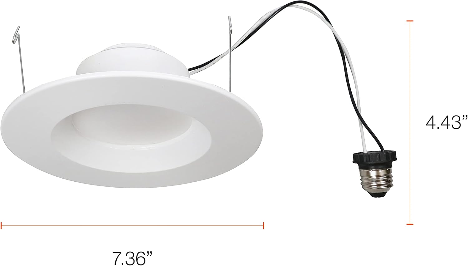 Sylvania 5”/6" LED Recessed Lighting Downlight with Trim, Dimmable, 9W=65W, 675 Lumens, White, 3000K, Wet Rated - 4 Pack (62029)