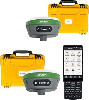SMA26 RTK GPS Survey Equipment pour levés statiques, levés par Points/Lignes et Implantation de Cartes Précision de 1 cm,Distance en kilomètres,réseau RTK,Certifié par la NOAA(Hors trépied et Poteau)