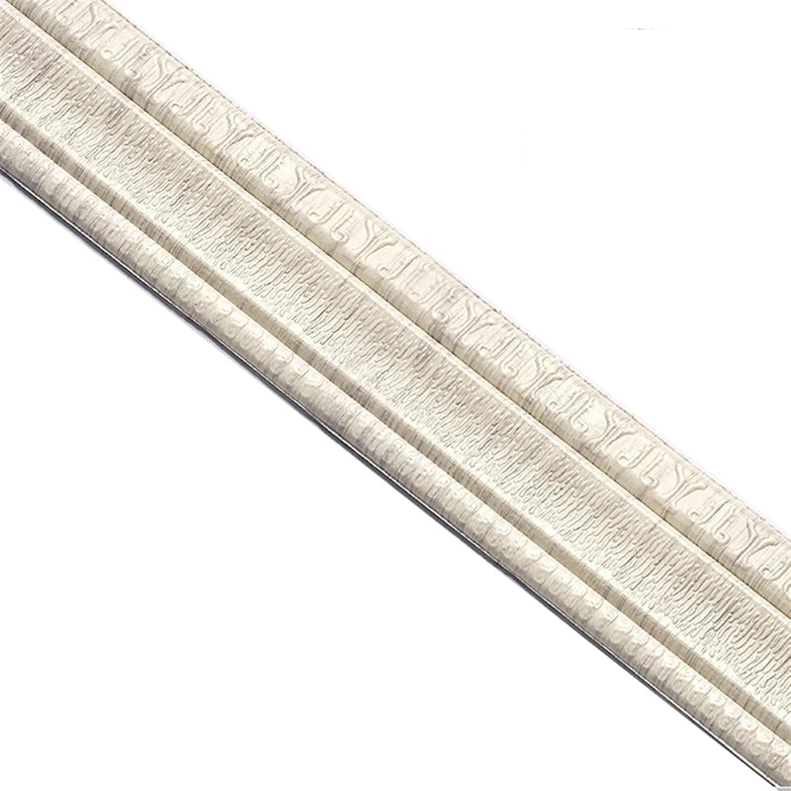 Finiture Del Battiscopa 2 pezzi 230 cm 3D Pattern Wall Trim Line Battiscopa Bordo Decor Autoadesivo for Casa Impermeabile Rimovibile Flessibile Adesivi(White Oak)