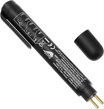 Car Brake Fluid Liquid Tester Pen, Vehicle Fluid Liquid Oil Moisture Analyzer with 5 Led Indicators, Automotive Diagnostic Testing Tool Accessories, Fit for DOT3 DOT4 DOT5.1