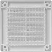 Vista 9 de Cubierta cuadrada de ventilación de aire de 4 x 4 pulgadas (tamaño exterior) - Deflector de ventilación de plástico blanco - Malla de pantalla