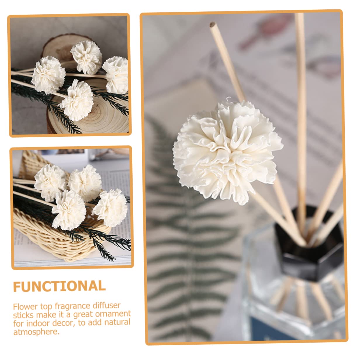 Hemobllo 5 Set Diffusori Aromatici Rattan Con Design Per Decorazione Per Domestici E Uffici 6 Pezzi * 5