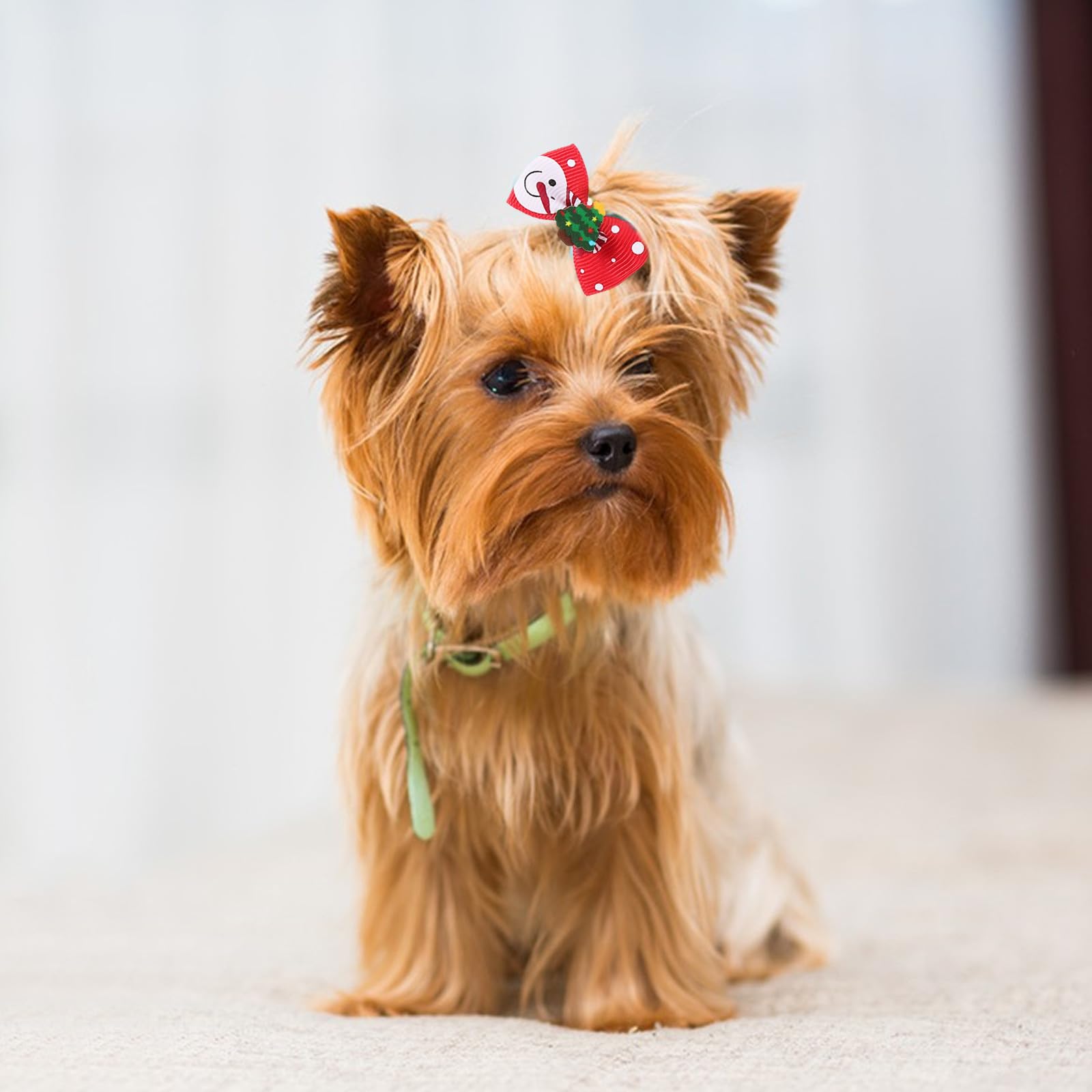 BESPORTBLE 200 Unidades Lazo de Pelo para Mascotas Navideño, Adorno de