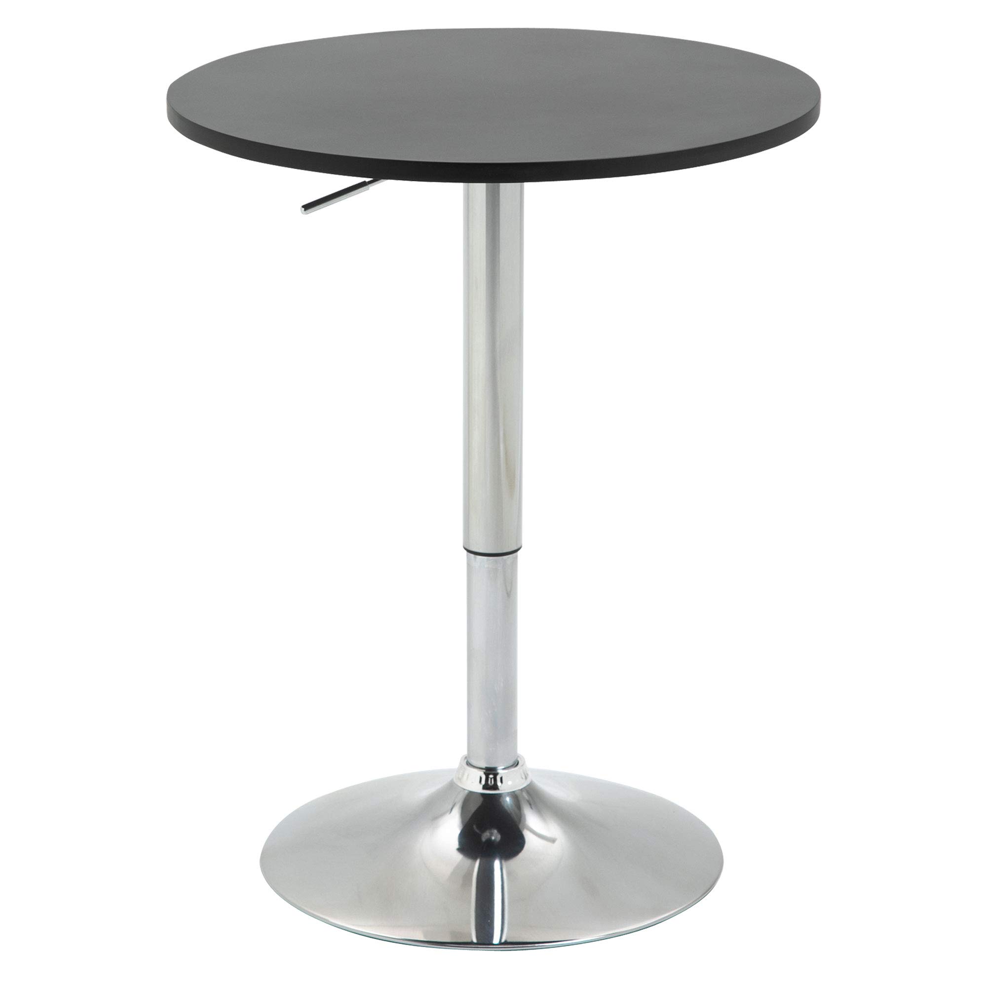 HOMCOM Mesa de Bar Regulable en Altura con Base Redonda y Antideslizante para Cocina Comedor Ø60x69-93 cm Negro