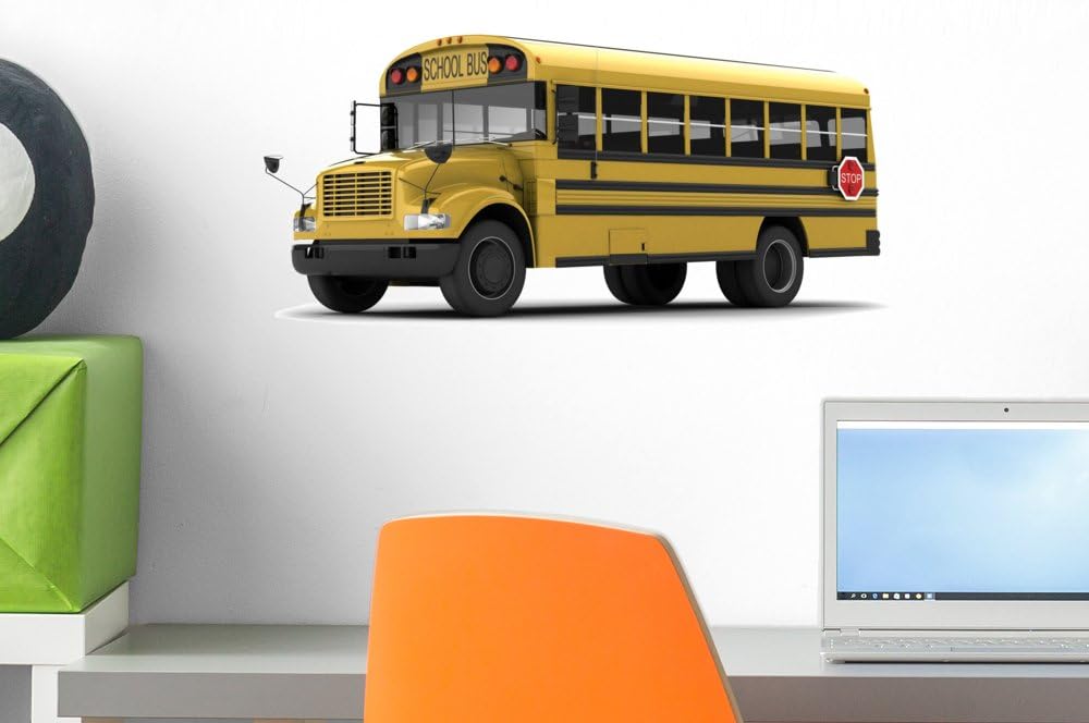 Wallmonkeys School Bus Wall Decal Peel and Stick Graphic WM17687 (36 in W x 24 in H)