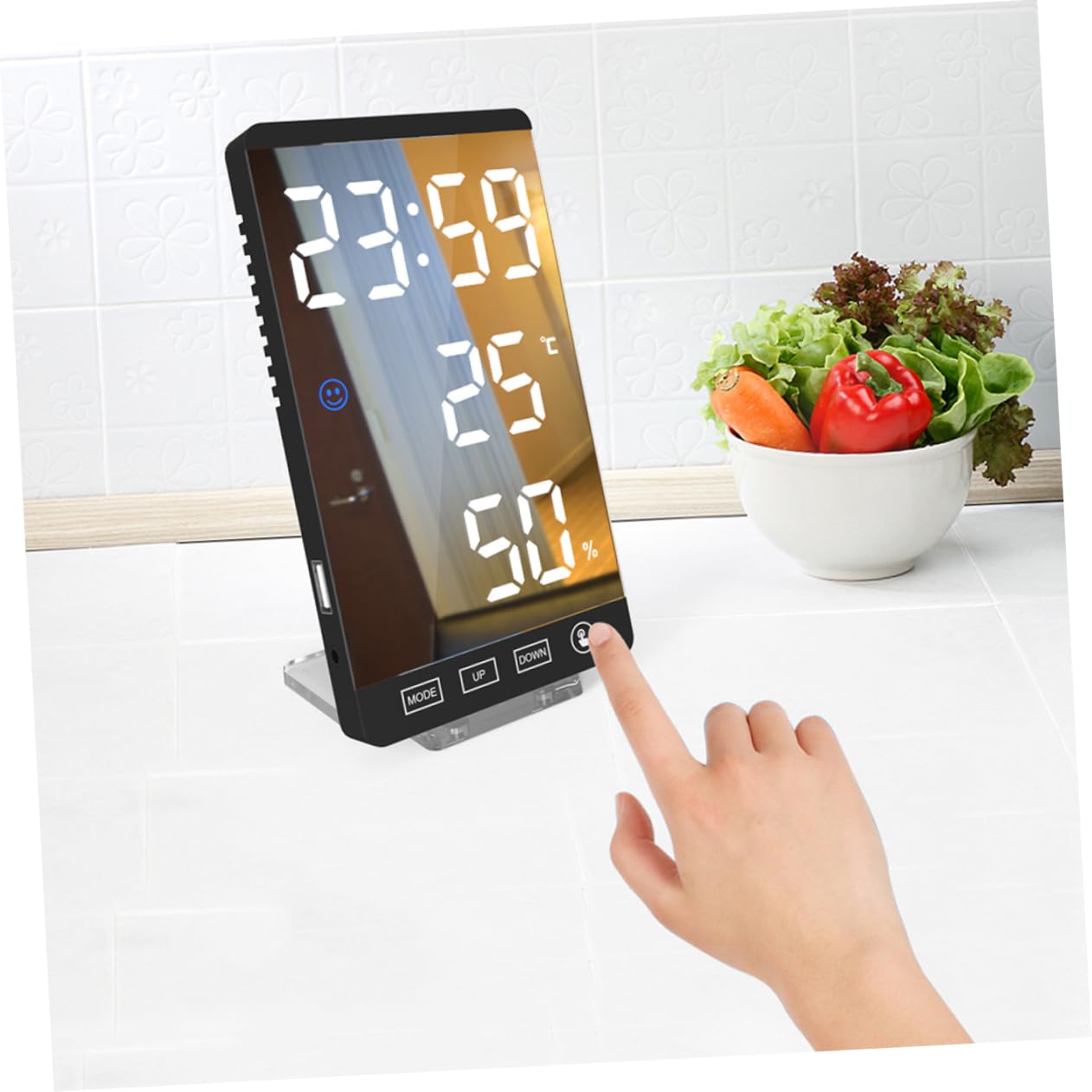 Reloj Despertador LED Negro con Pantalla Digital y USB