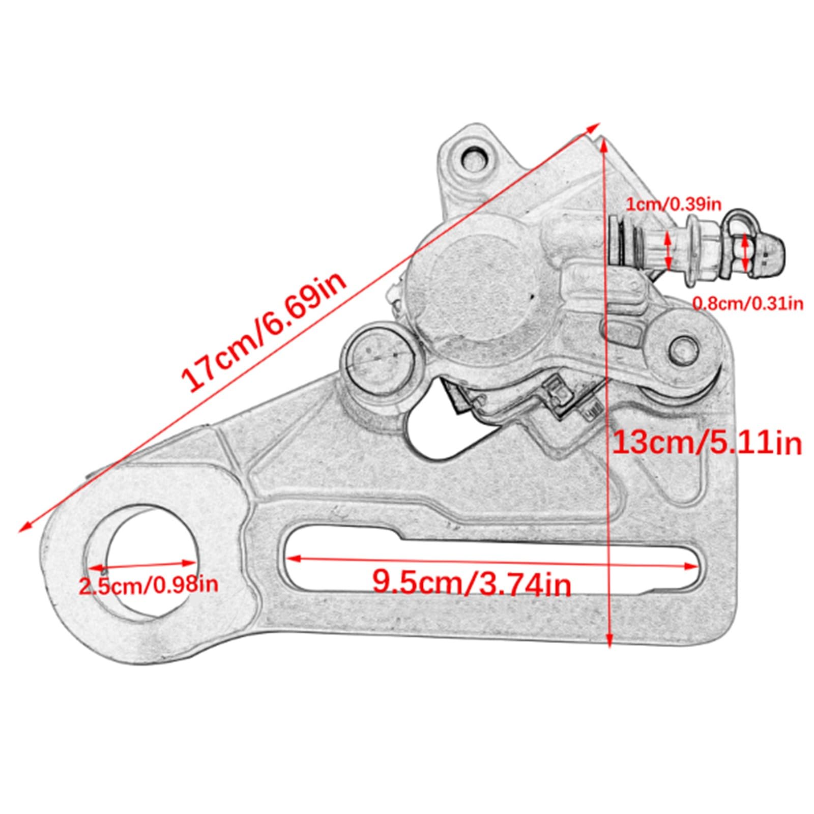 Genérico Pinza de Freno de Motocicleta Resistente Resistencia Calor Reducción de Temperatura del 30% Instalación rápida para Motos de Cross Pinza de Freno Trasero