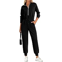Long Sleeve Jumpsuits for Women Casual 2026 Fall Fashion Zip Up Pant Rompers One Piece Sweatsuits Travel Outfits