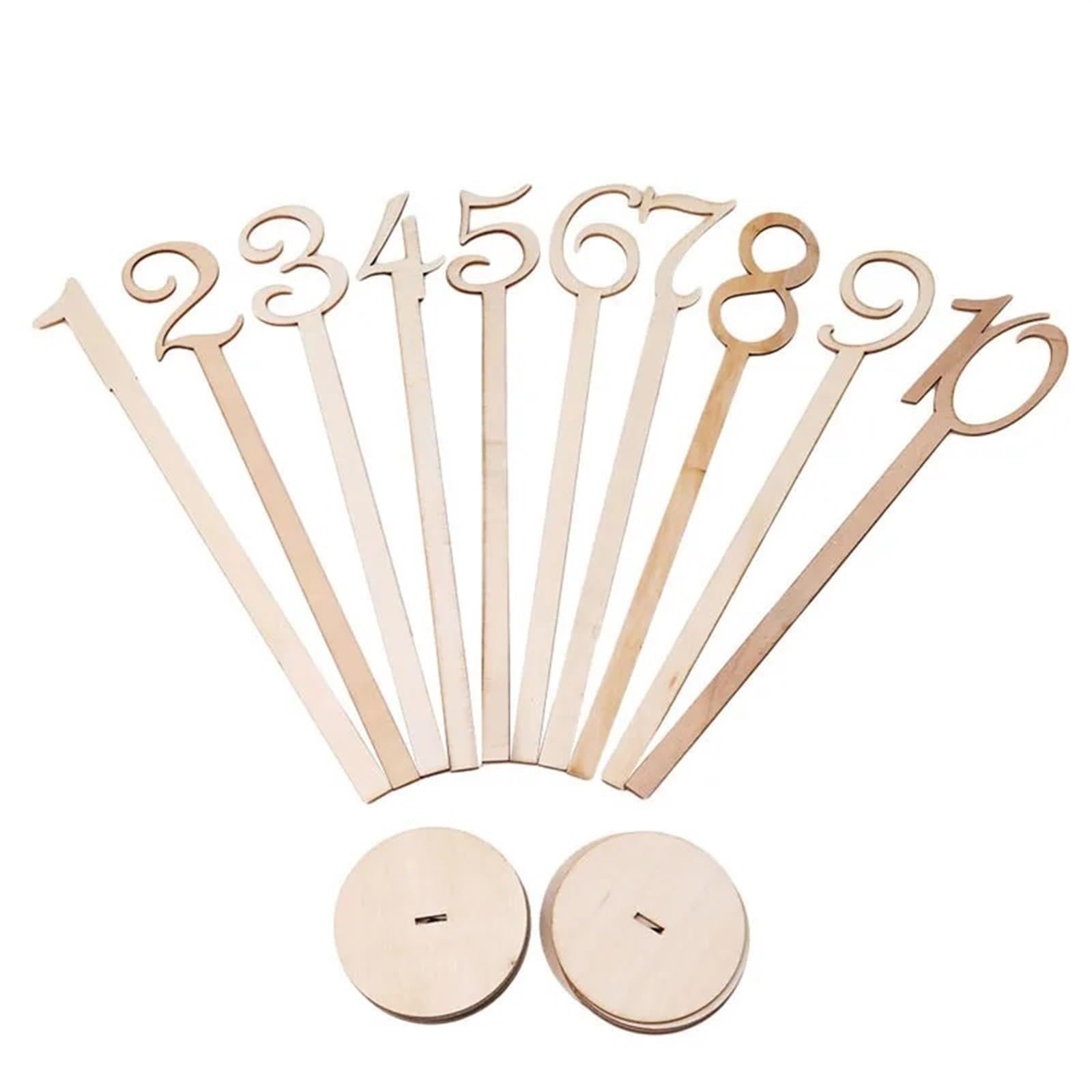 BMKGODN card stand， 10pcs/pack Wooden Wedding Supplies Place Holder Seat Decoration for Party Graduation(Number 1 to 10)