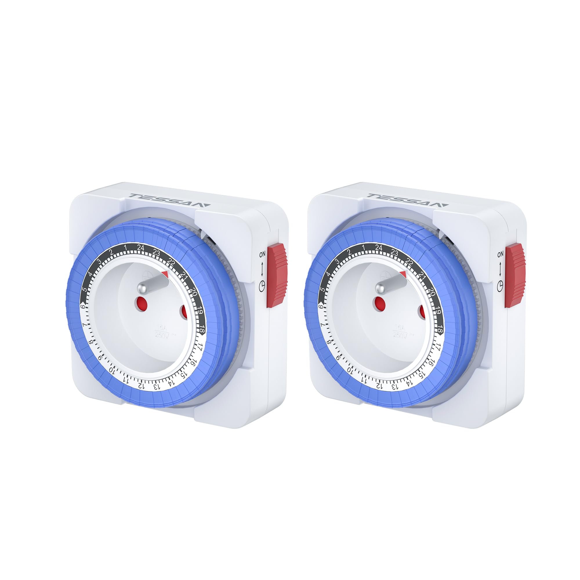 TESSAN Prise Minuteur Programmable 24 Heures 3680W 96 Segments Intervalle 15 Minutes