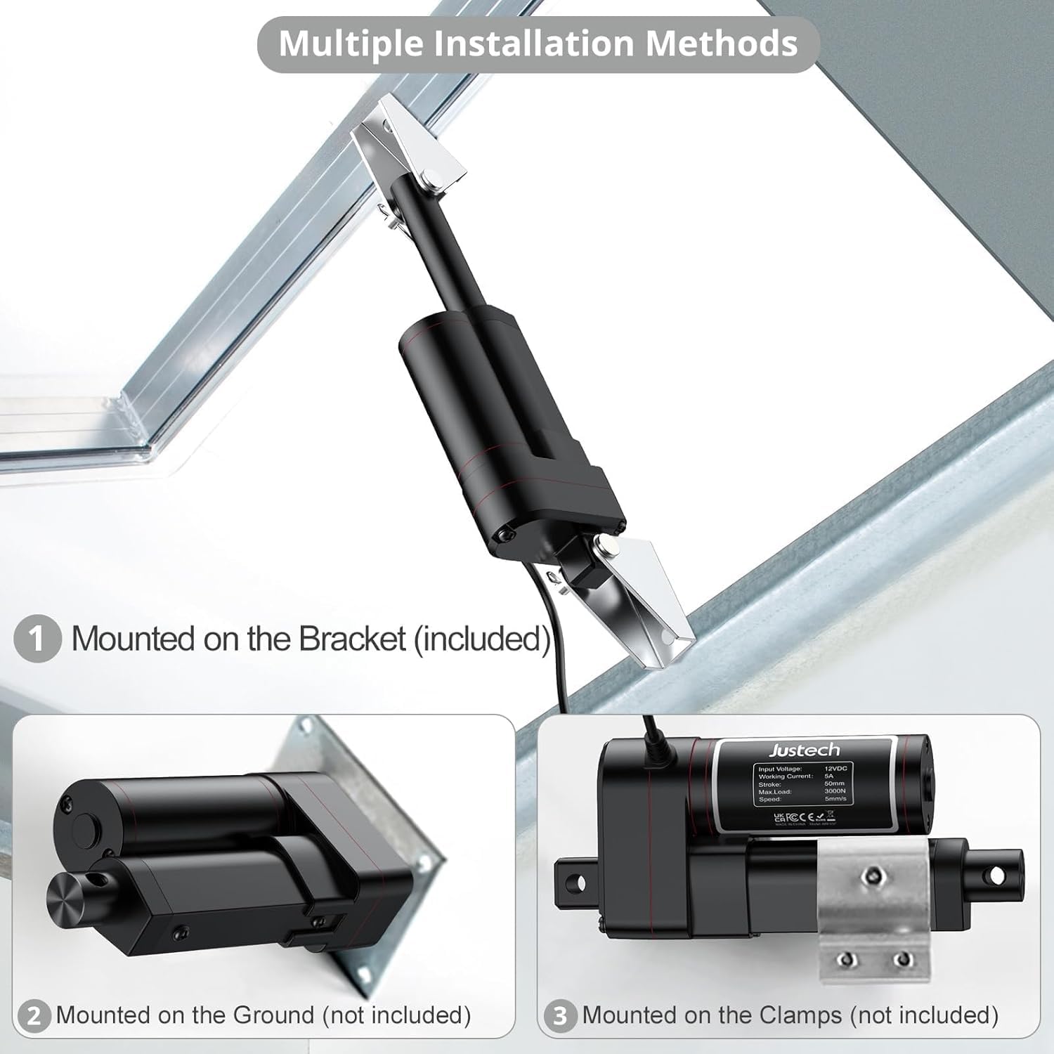 Heavy-Duty 12V Linear Actuator - 660LBS Thrust -3