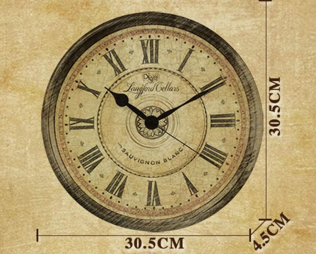 Wall Clock, Outdoor Wall Clock,Roman Numerals Large Metal Wall Clock Oversized Retro Wall Clock Garden Ornaments for Garden/Patio/Yard/Home