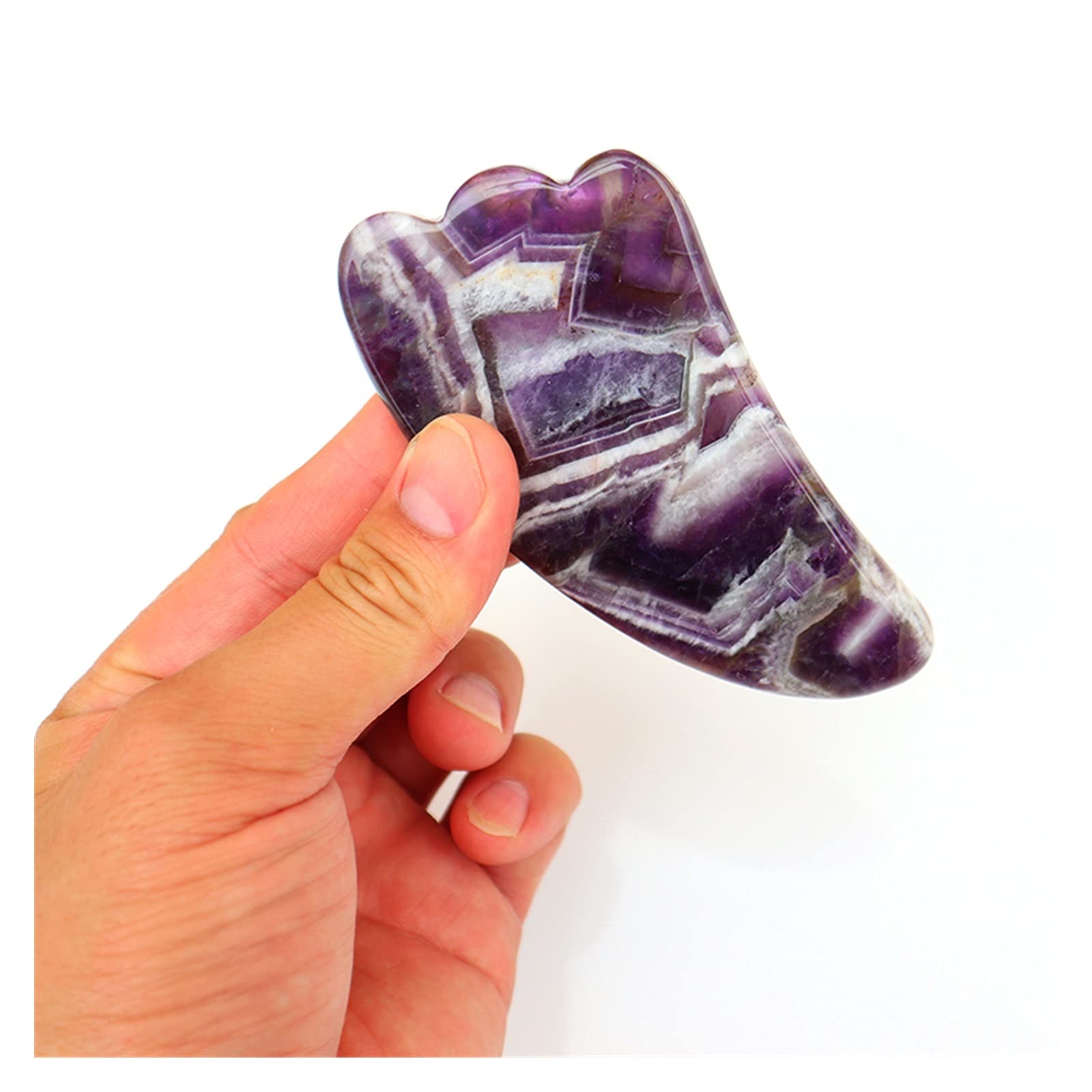 Amatista Piedra en bruto Cuidado de la cara Herramienta de masaje Rodillo de amatista Juego de masaje Gua Sha Masajeador de jade de cristal natural Facial Cuerpo Cuello Piel Belleza Desintoxicación de