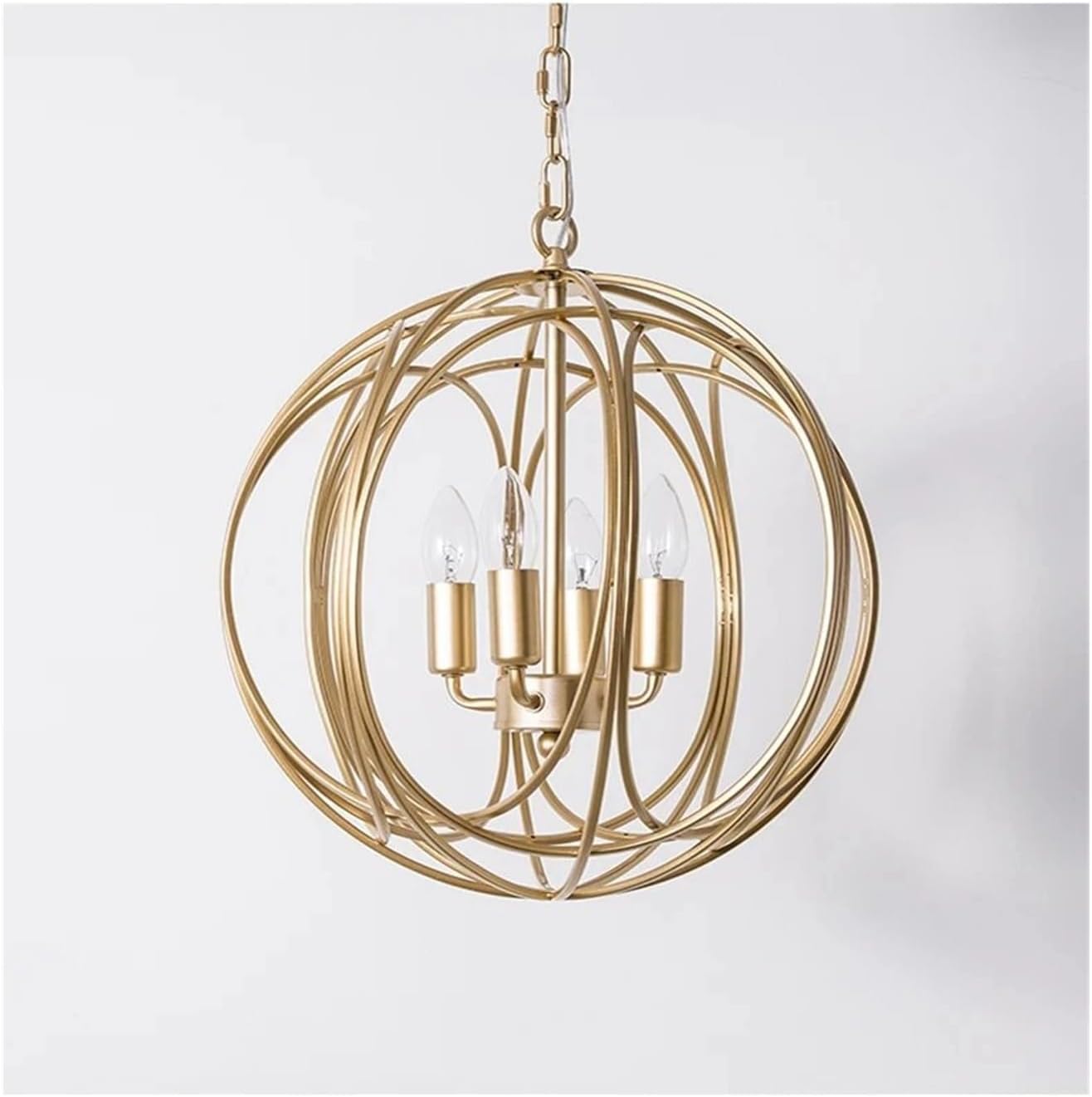 Modern Led Chandelier for Dining Room Kitchen Bedroom Bedside Lamp Gold Vintage Ring Ball Decorate Ceiling Hanging Light,Indoor Illumination
