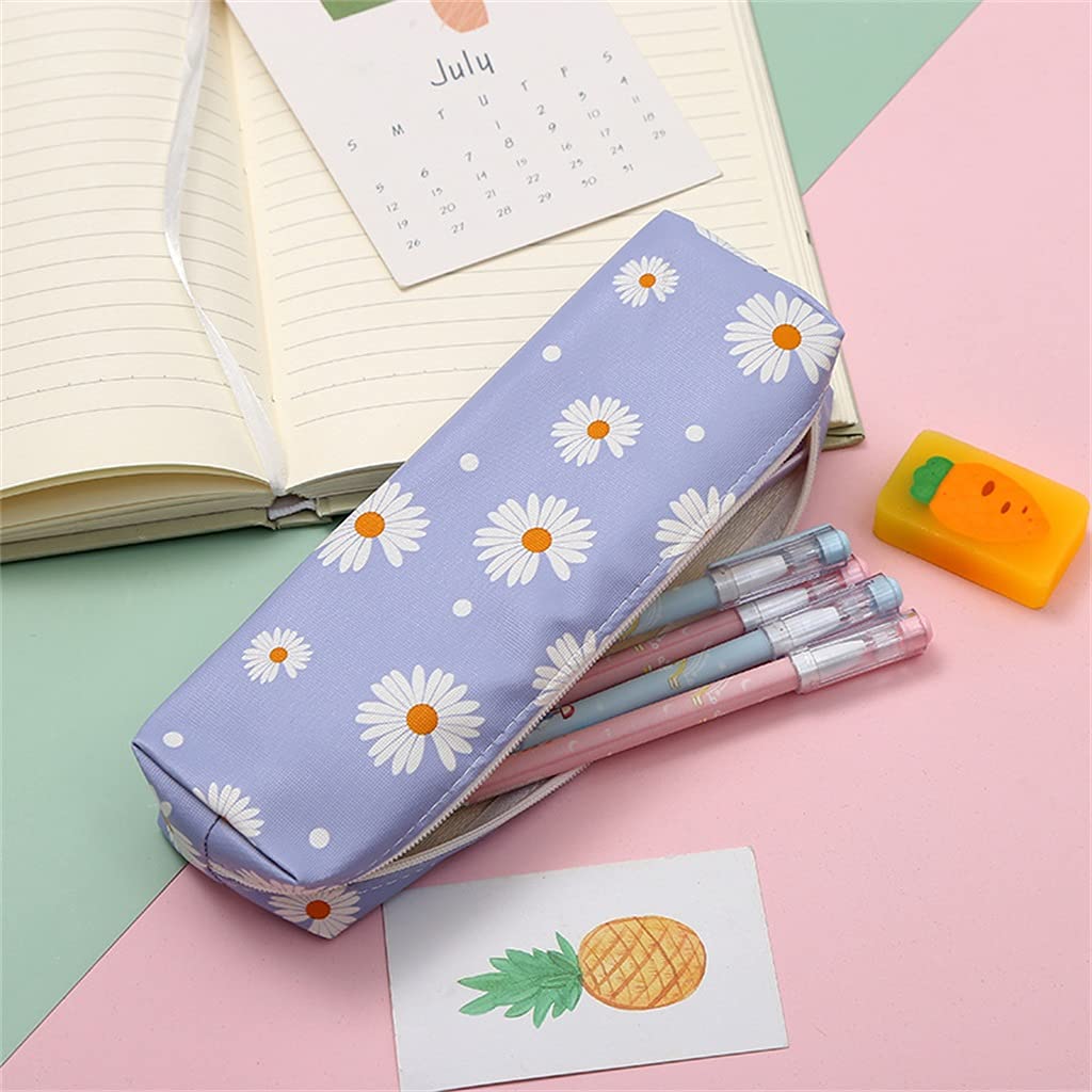 ACiyD Estuche Transparente Margarita Color Caramelo Regalo Caja de lápices Escolar Estuche para lápices Útiles Escolares Papelería (C, Talla única) (C Talla única)