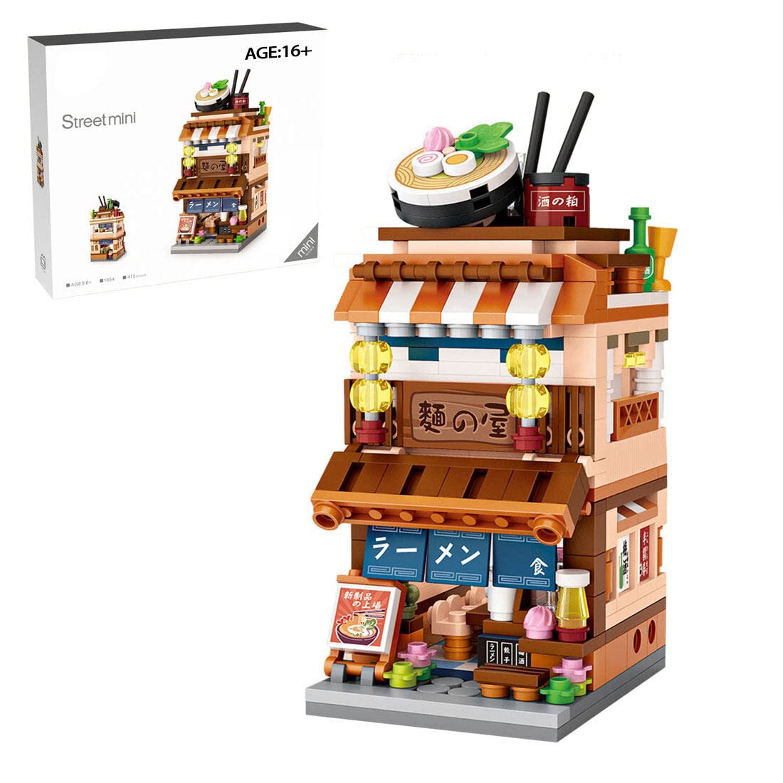 TYFUN Modular House Building,412 Pcs Japanese Ramen shop Model Building Kit, Construction Toy Sets for Kids and Adults,Not Compatible with Lego