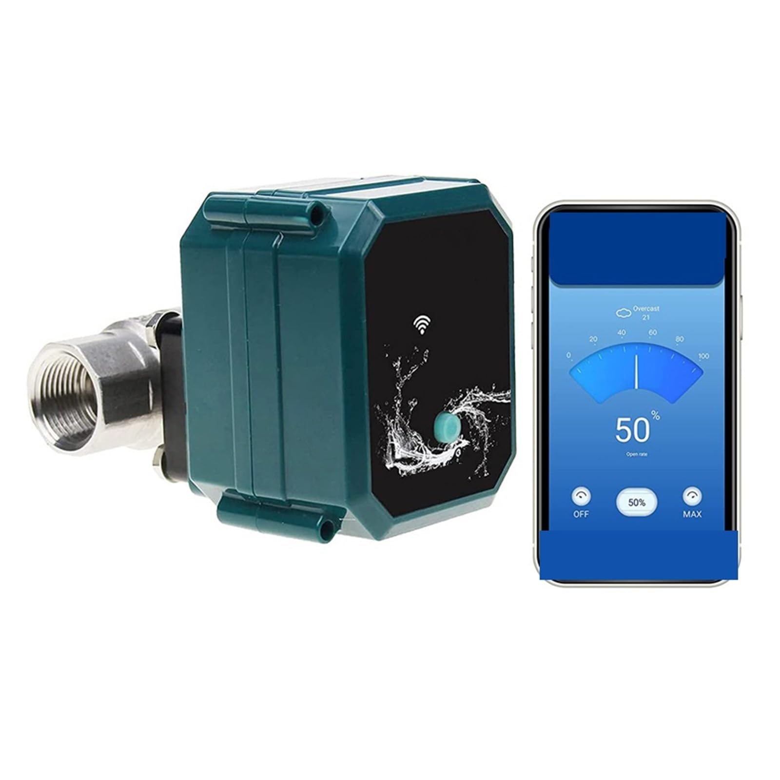 Vannes à bille Vanne À Eau DN15 DN20 DN25, Contrôleur Automatique, Synchronisation, Réglage Du Volume D'eau, Vanne À Bille En Acier Inoxydable avec positionnement précis (Color : DN20, Size : Stainl