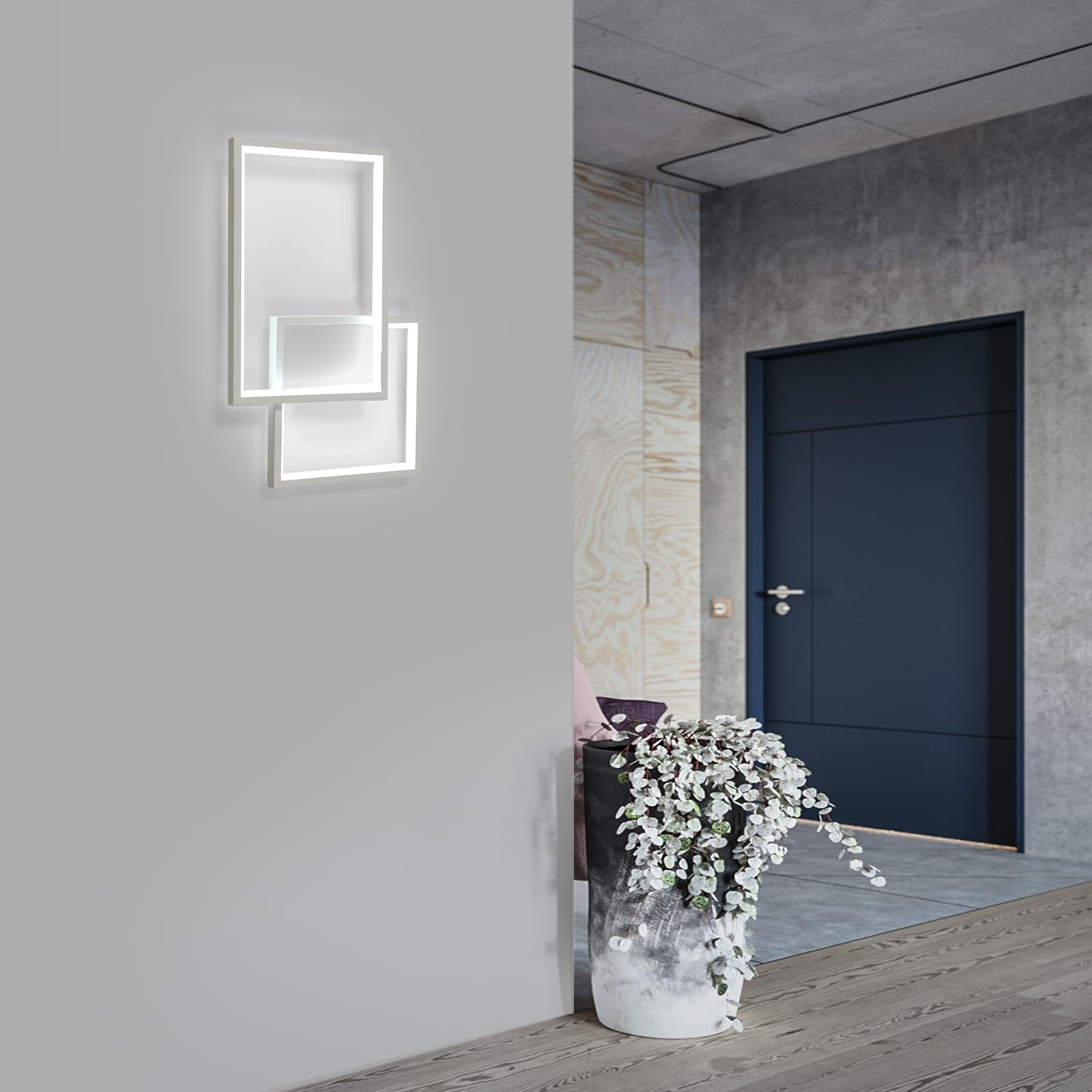 41CM Applique da Parete Interno LED 34W Lampada da Parete 6500K | 34W 3825LM Moderno Bianco Lampada a Muro in Alluminio per Camera da Letto Soggiorno Scale Corridoio, Bianco Freddo 6500K