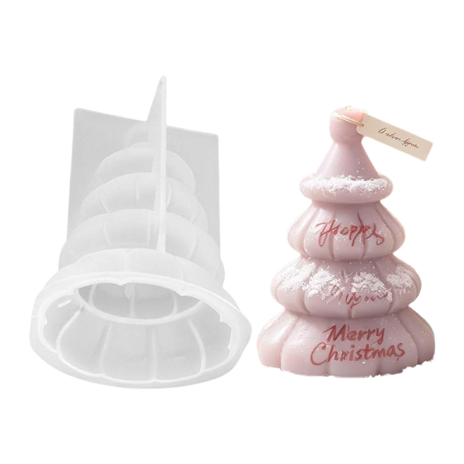 PANGBOER Flexible Release Mold, Christmas Tree Silicone Casting Form, Wax Hobby Projects, Resin Pouring, Plaster Decor Pieces, Seasonal Supply Christmas Tree Wax Mold
