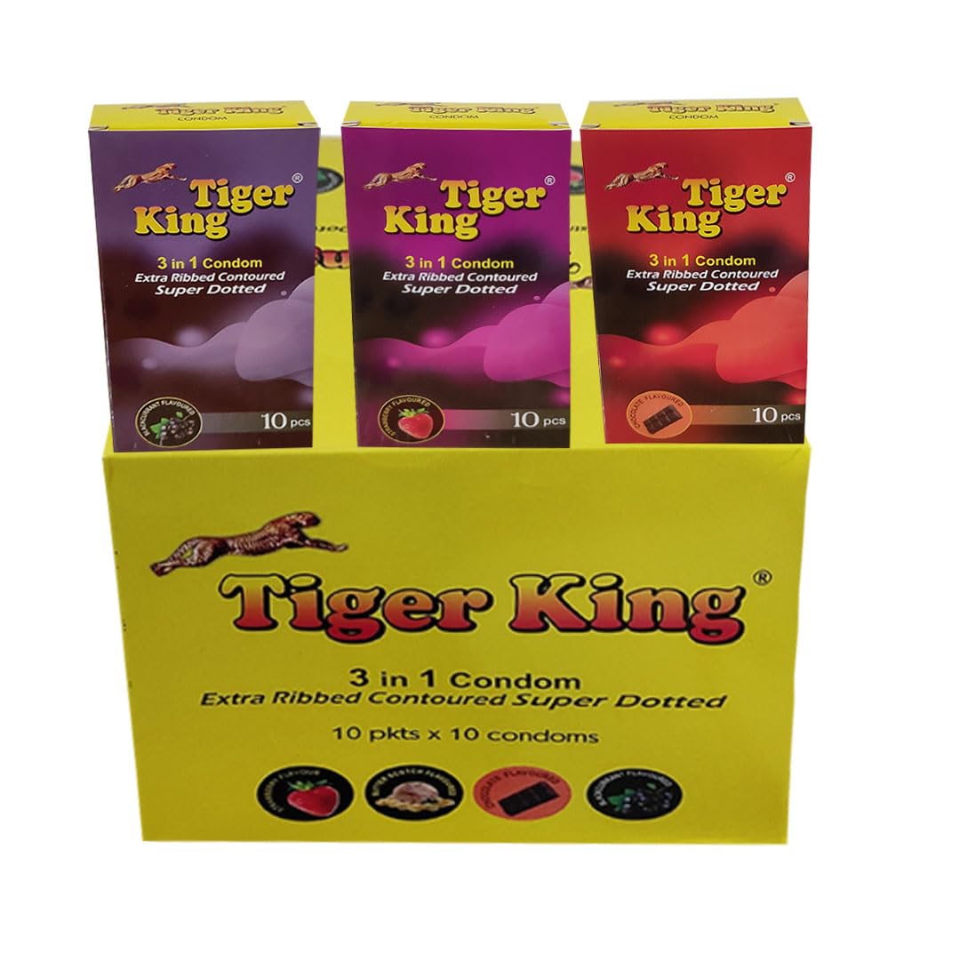 TIGER KING CONDOMS 10PC IN ONE PACKET AND 100 PACKETS IN BOX | AMRITVEDA |-image-1