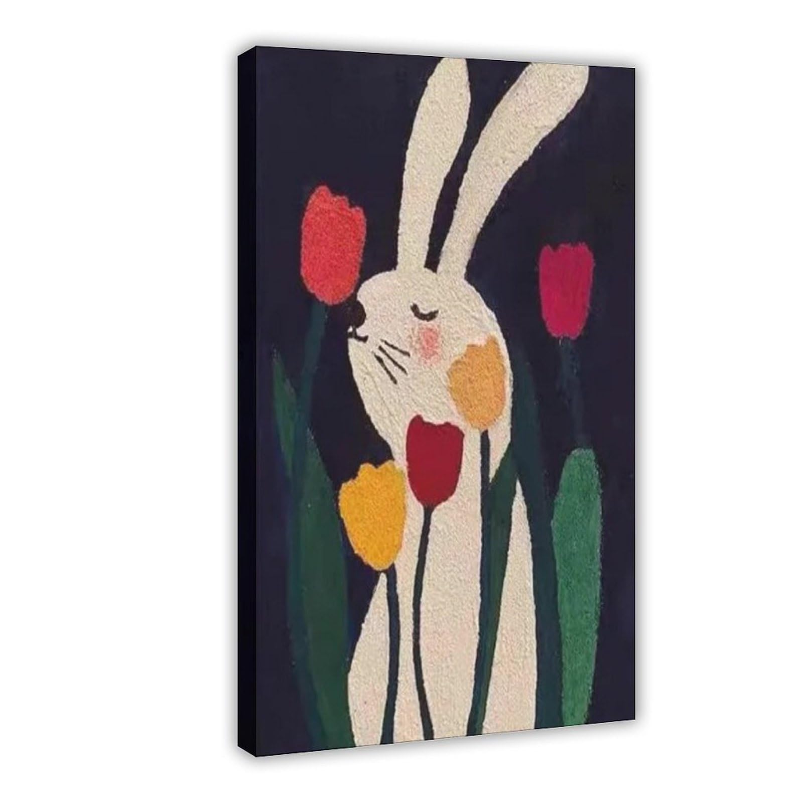 Impression sur toile abstraite lapin blanc WJWART art mural - 8