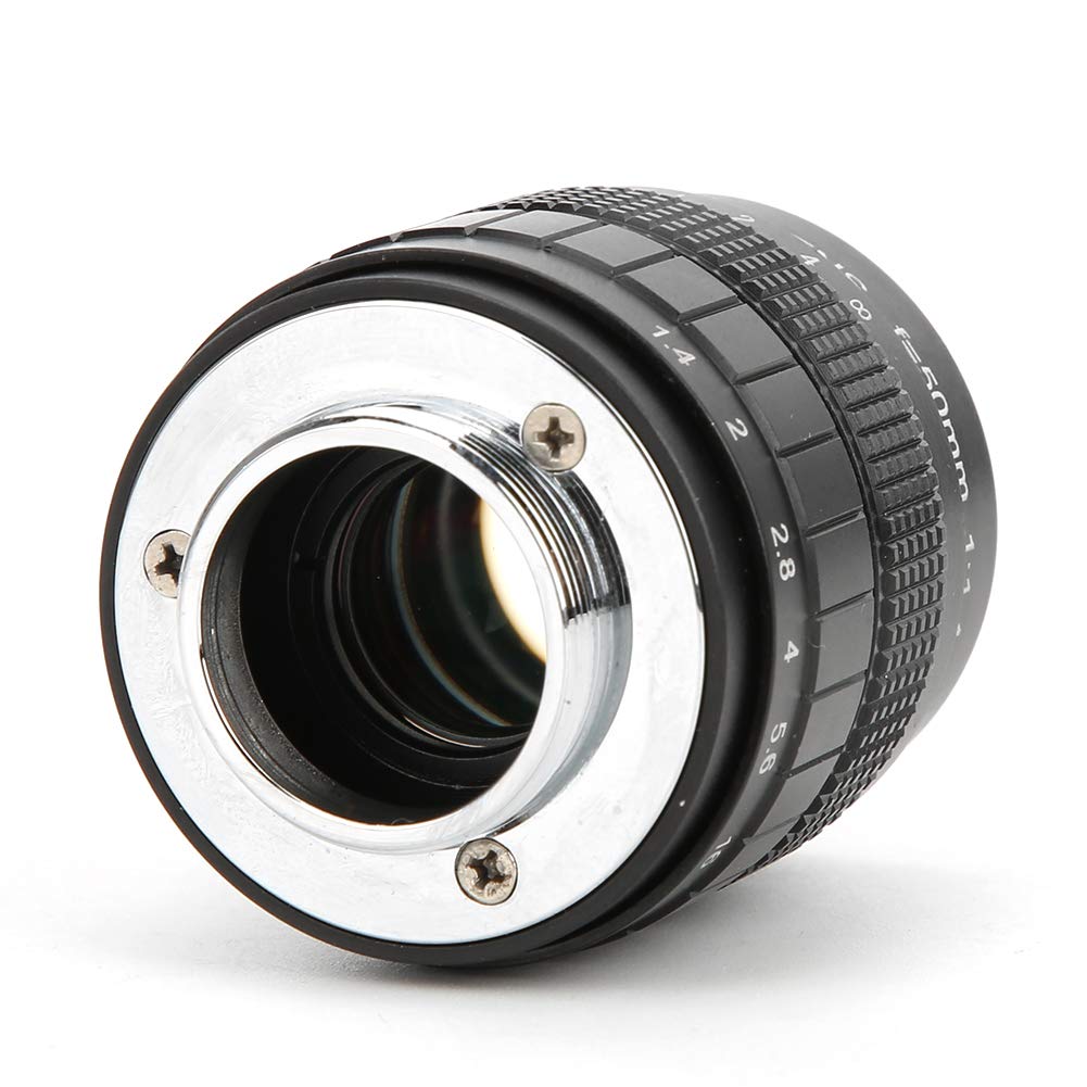 Obiettivo con Attacco C da 50 Mm F1.4, Obiettivo con Apertura Manuale, Anello per Fotocamera, Obiettivo per Fotocamera Professionale, Obiettivo a Fuoco Fisso Manuale, per