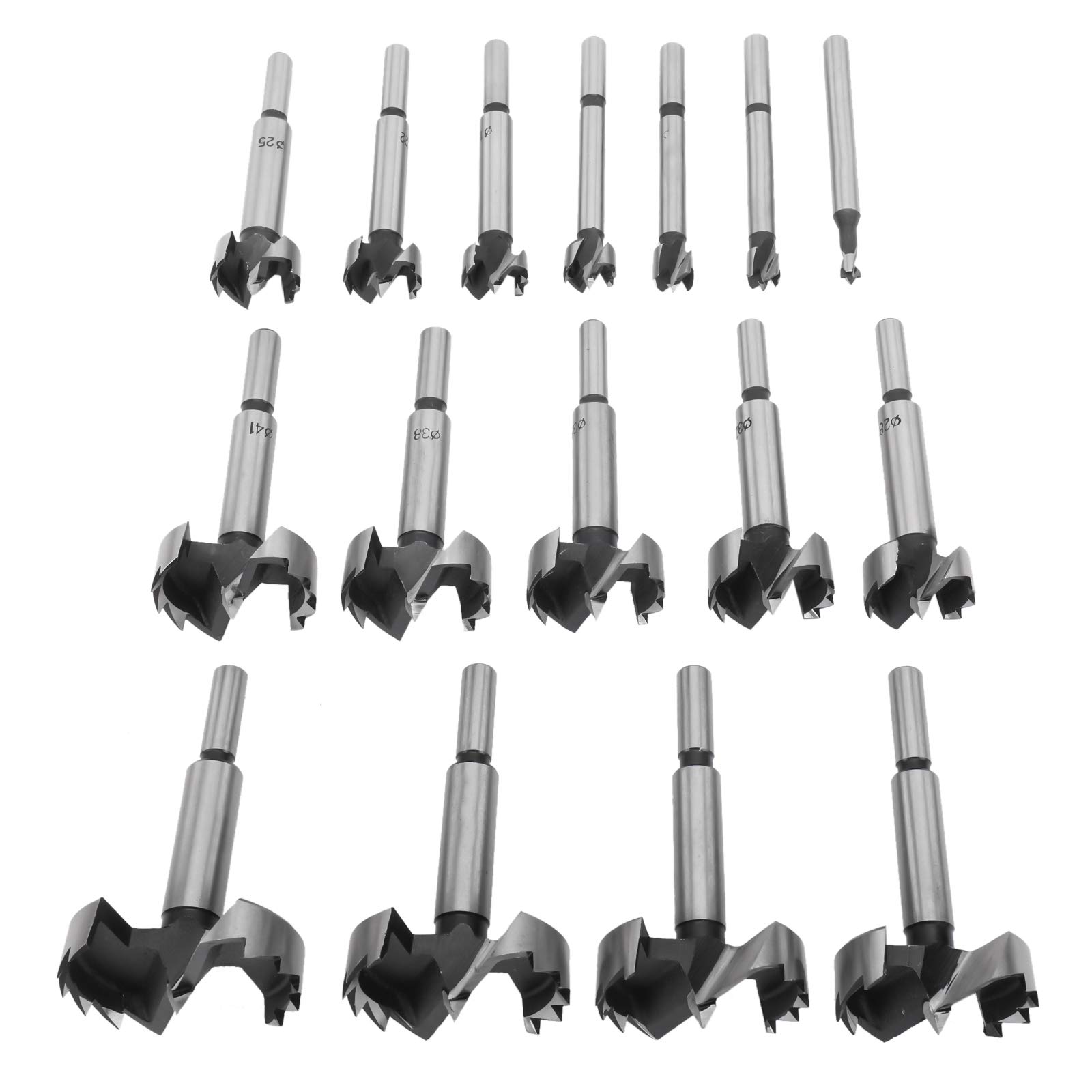 FreeTec 16pcs Forstner Drill Bit Set with Bits from 6mm to 54mm by 1 ...