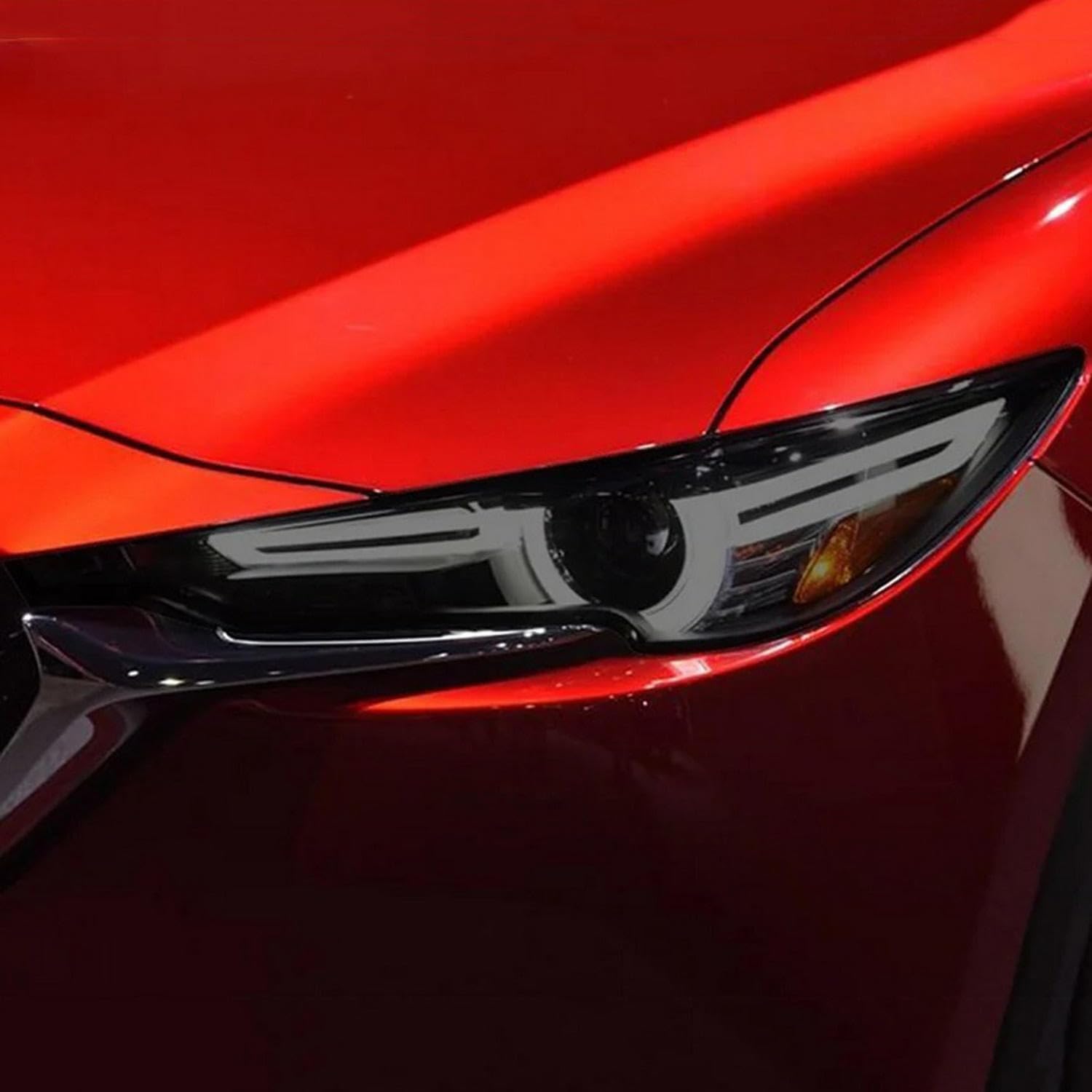 SamLng Car Front Light Film for Mazda CX5 KE KF 2012-2024 2018 2019 2020 2 Pcs Car Headlight TPU Film Headlamp Transparent Black Sticker