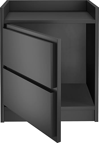 Miniatura 5 de Boyd Sleep Adagio - Mesita de noche moderna con puerta batiente, mesa auxiliar para dormitorio con compartimento de almacenamiento y estante, color