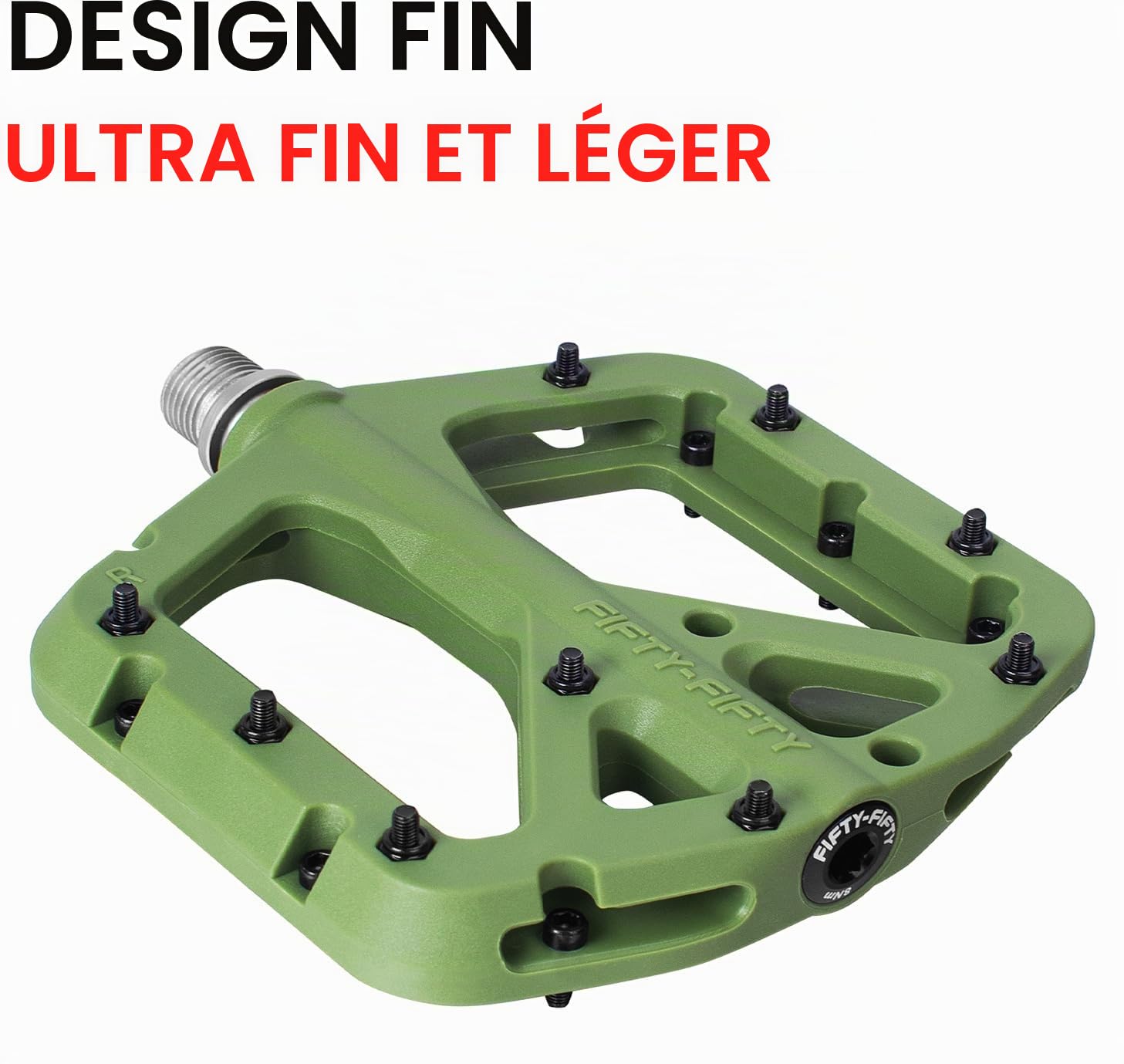 FIFTY-FIFTY Pédales pour Vélo, 9/16" Antidérapantes et Légères Pedal
