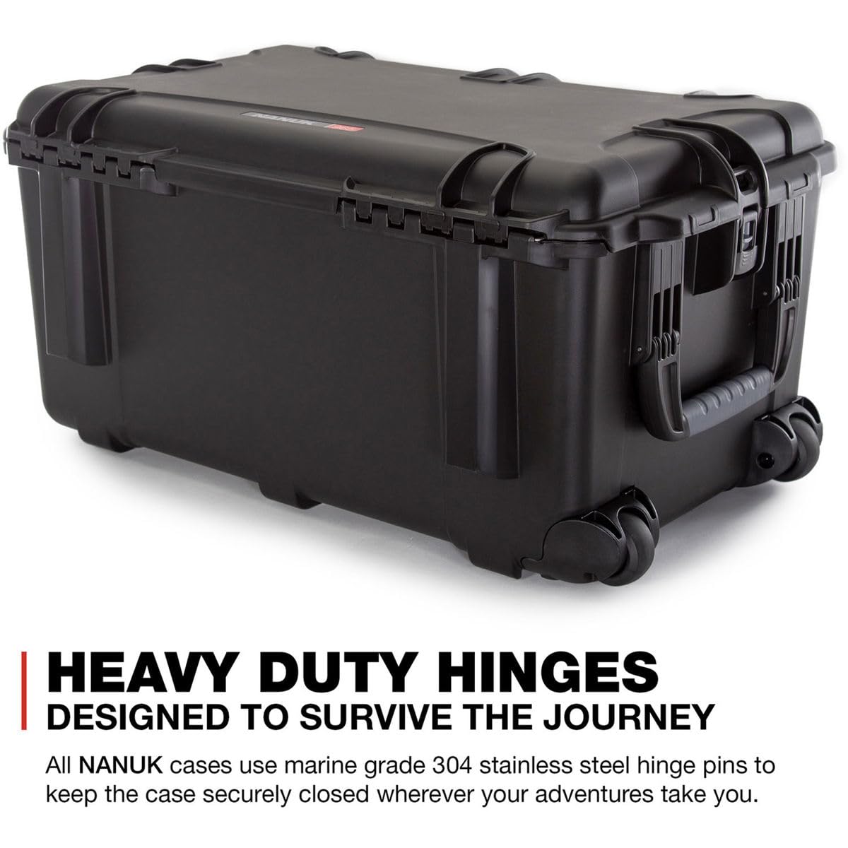 Nanuk 965 - Custodia rigida impermeabile con ruote e inserto in schiuma, colore: Nero