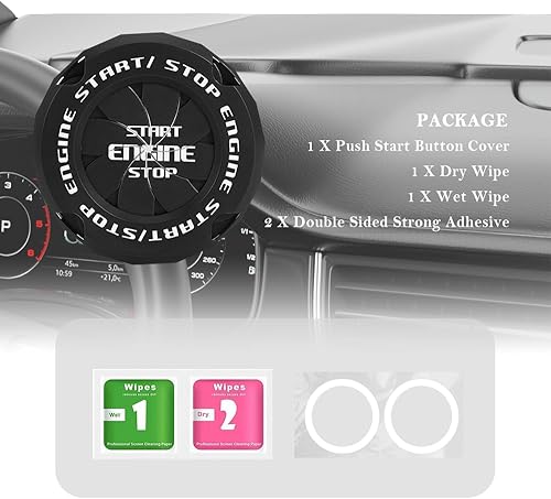 Miniatura 4 de Cubierta de botón de arranque para automóvil, cubierta de botón de arranque para decoración de automóvil y protección de botón, accesorios