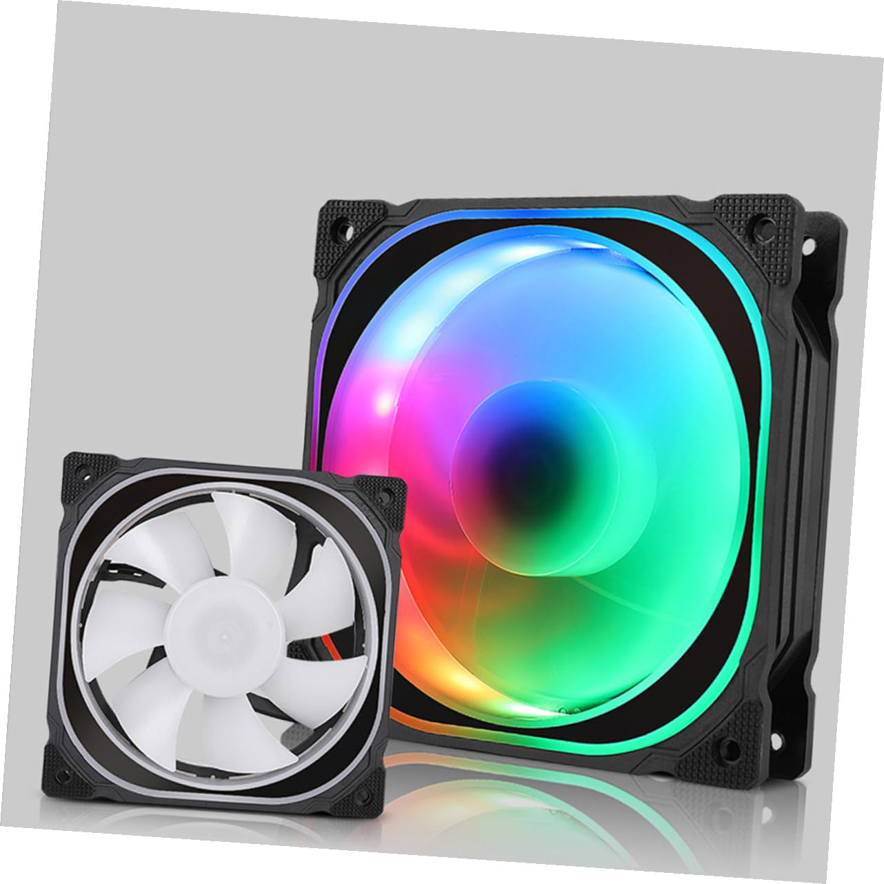 VALICLUD Ventilador de Refrigeración LED Rgb de 12cm para Ordenador con Plástico, 5 Ventiladores y Controlador Estándar Adecuado para Celebracion Verano