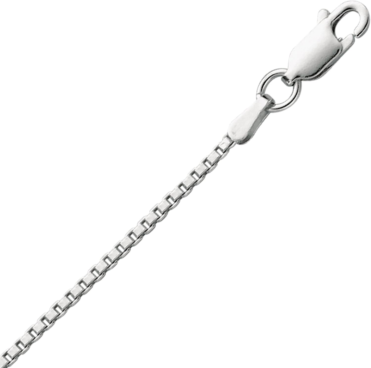 Ritastephens Sterling Silver Italian Box Chain Necklace with Lobster Lock (16,18,20,24 Inches)