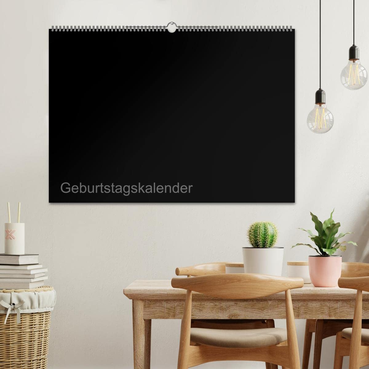 Bastel-Geburtstagskalender schwarz/Geburtstagskalender (Wandkalender 2026 DIN A2 quer), CALVENDO Monatskalender: Der elegante Geburtstagskalender zum Selbst-Gestalten (CALVENDO Hobbys)