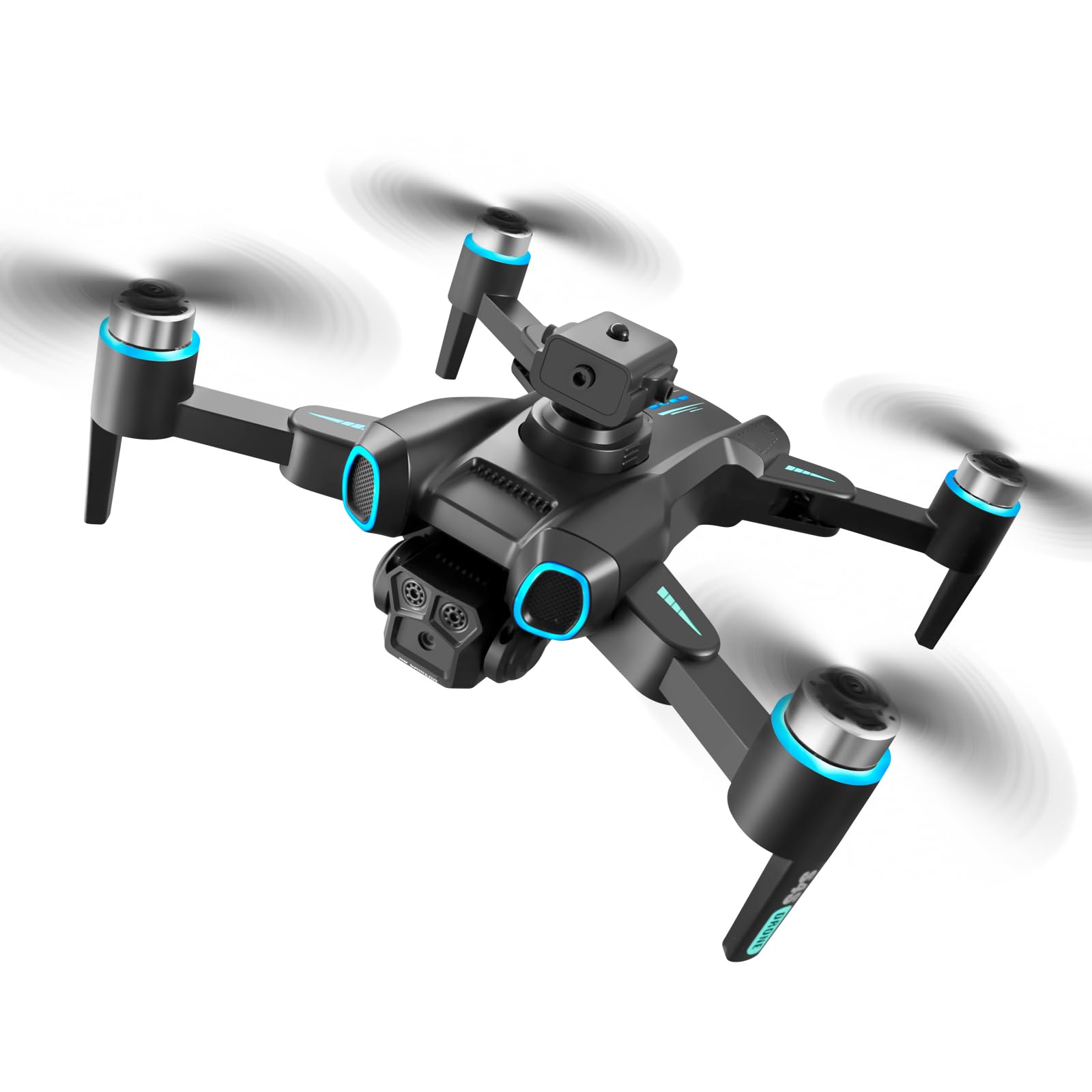 Drone con fotocamera per bambini e adulti, quadricottero pieghevole con controllo motore senza spazzole con ribaltamenti 3D Localizzazione ottica Fotografia gestuale per (Batteria 6K3)