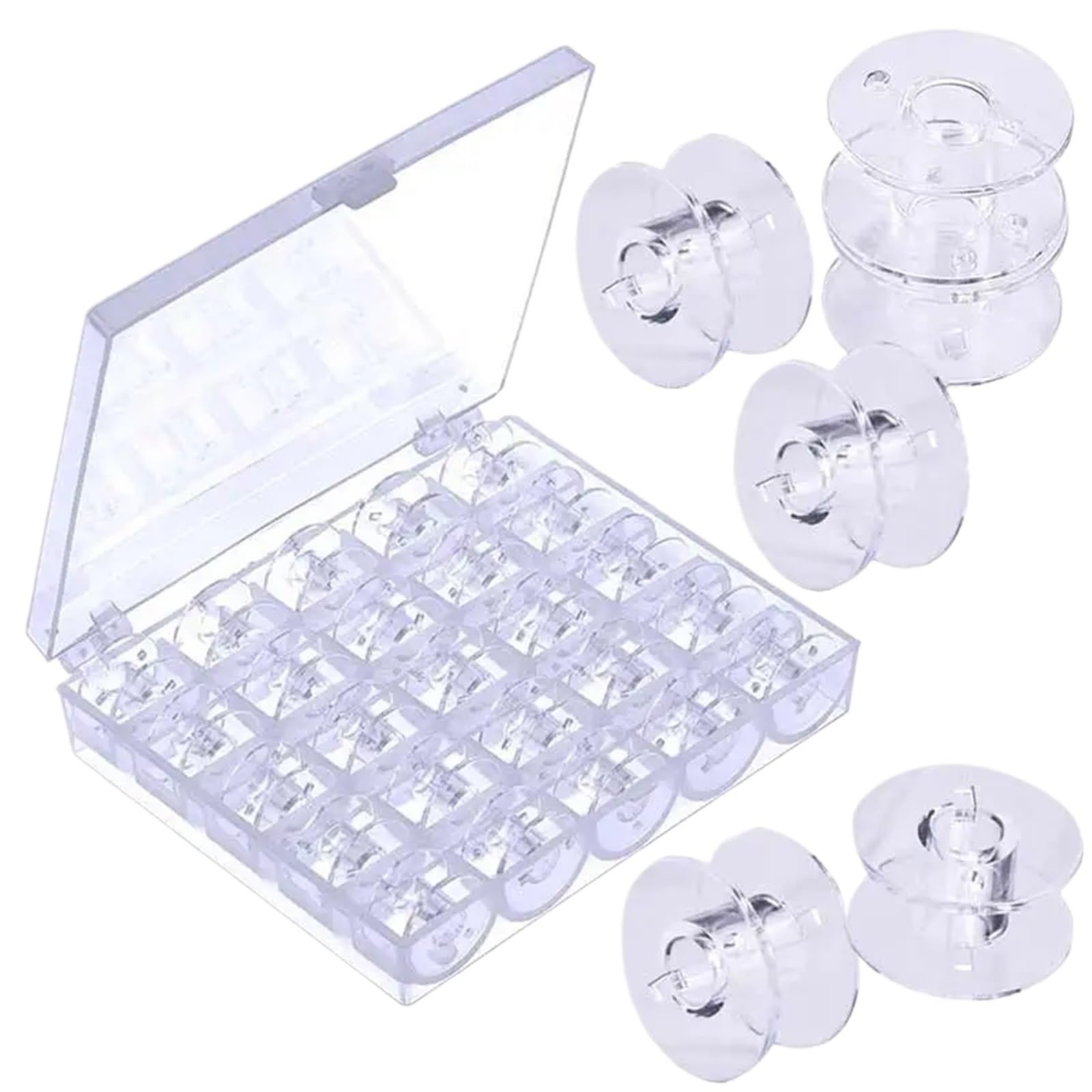 Szpulki do maszyn do szycia Plastikowe szpulki z otworem na nawijacz do przemysłowej maszyny szycia pojedynczą igłą(100pcs)