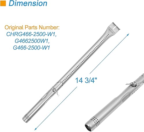 Miniatura 4 de BBQration Piezas de repuesto de parrilla para Charbroil Performance TRU-Infrared 463633316 463672016 463672216 463672019 463672219 463672419, 17"