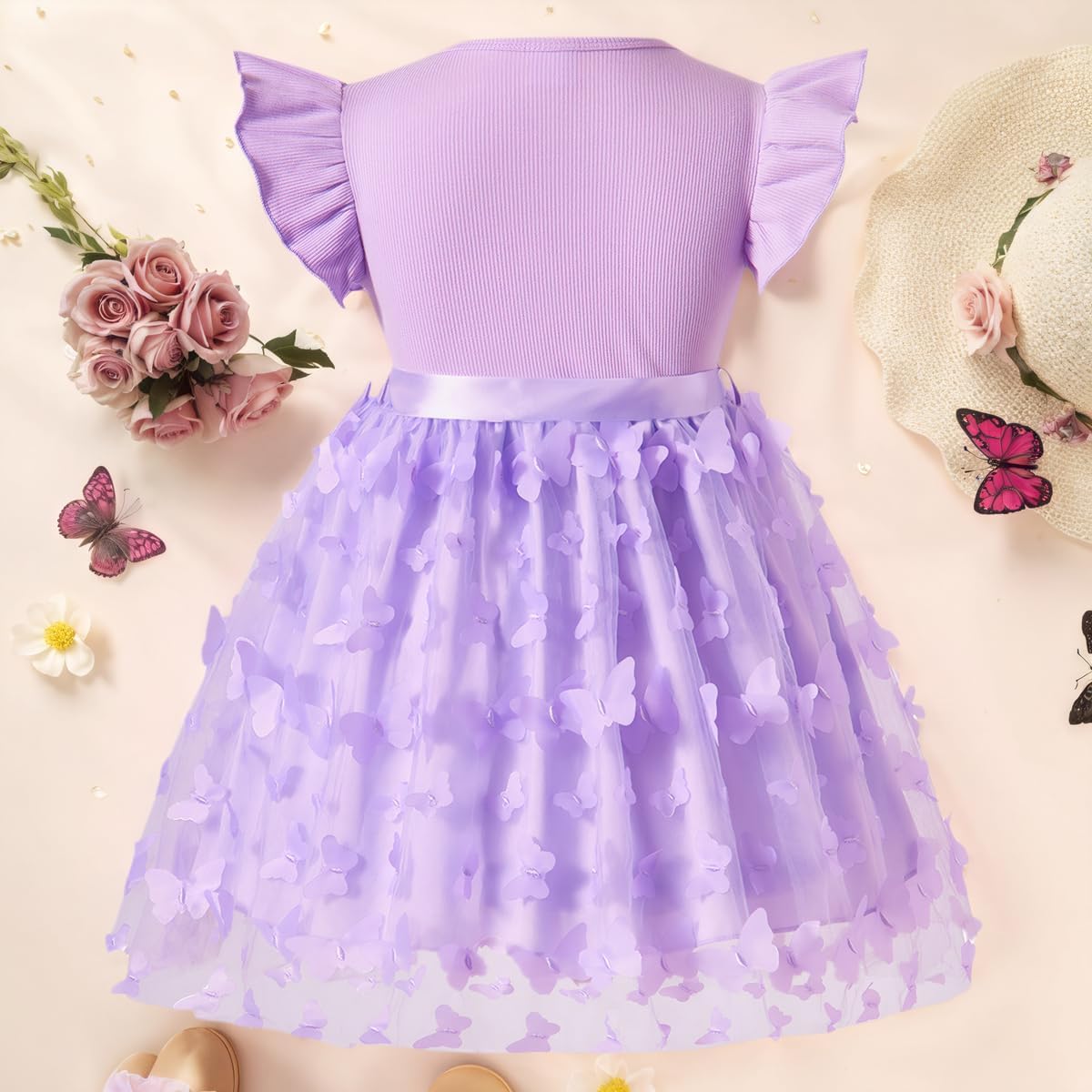 Toddler Girls Tulle Dress Baby Girl Summer Dress Ruffle Sleeveless Birthday Party Princess Causal Tutu Sundress 2-7Y - Image 3