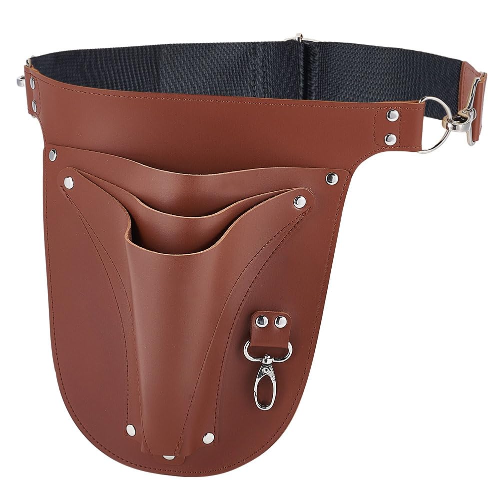 GORGECRAFT Ceinture à Outils pour Fleuriste en Cuir PU Marron Multifonctionnelle pour Jardinier Agriculteur Tablier de Travail Organisateur D'Outil Sac Banane avec 3 poche Fermoir en Alliage Jardinage
