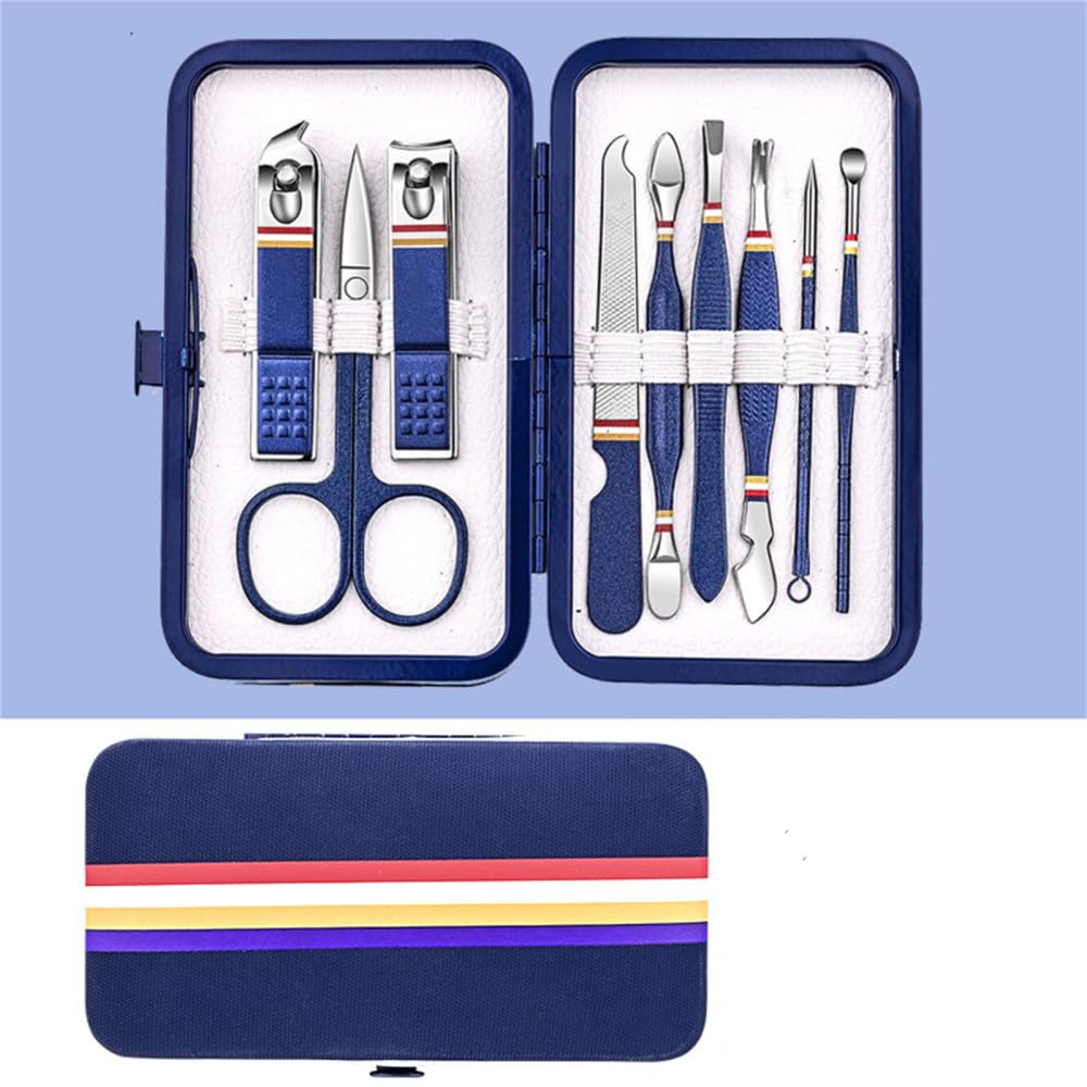 Cortaúñas Juego de cortaúñas con Bolsa Plegable Kits de manicura Juego de Tijeras Cortador Acero Inoxidable Herramienta de Belleza para Maquillaje