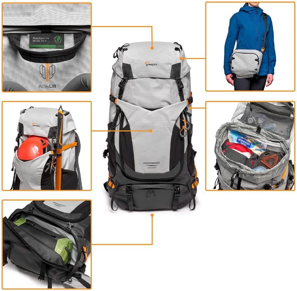 Lowepro PhotoSport PRO BP 55L internal storage and features