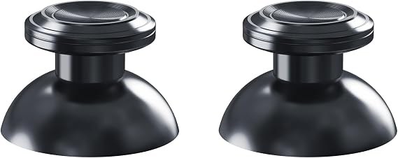 eXtremeRate Custom Black Metal Thumbsticks for PS5 Controller, Replacement Aluminum Analog Stick Joystick for PS4 Controller