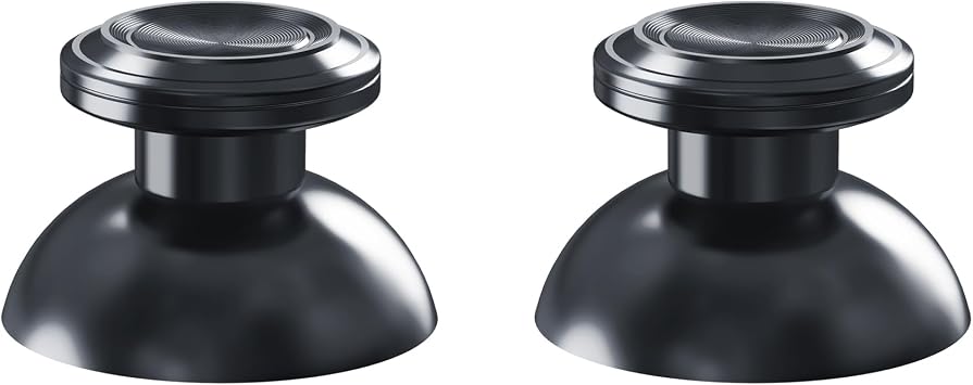 eXtremeRate Custom Black Metal Thumbsticks for PS5 Controller, Replacement Aluminum Analog Stick Joystick for PS4 Controller