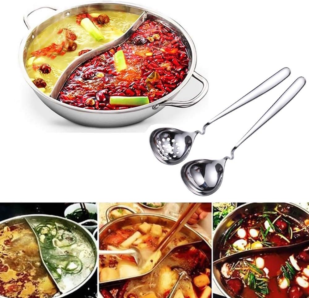 YISHIYI Hot Pot Cooker with Divider, Stainless Steel