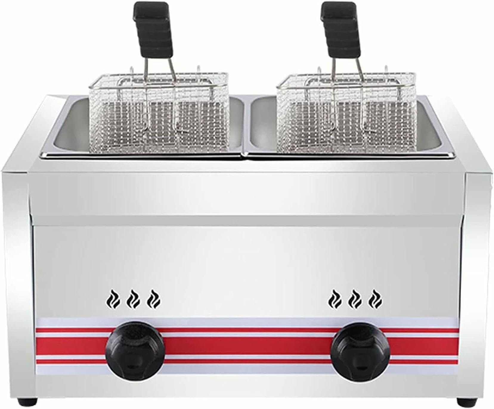 Friteuse en acier inoxydable au GPL pour cuisine de restaurant