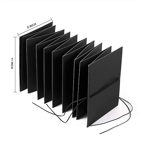 Miniatura 2 de Álbum de fotos plegable y elástico de 11 x 8 pulgadas, tamaño grande, tamaño A4, tapa dura, libro de recortes, aniversario, cuaderno de bocetos,